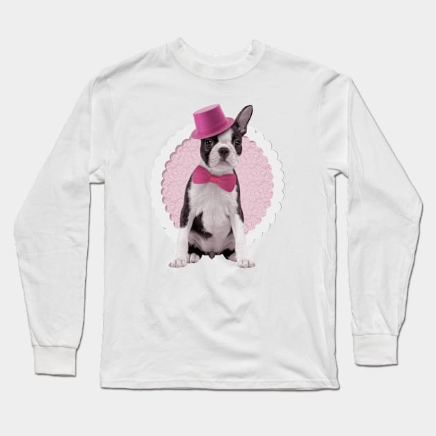 Boston Terrier dog Long Sleeve T-Shirt by Nartissima